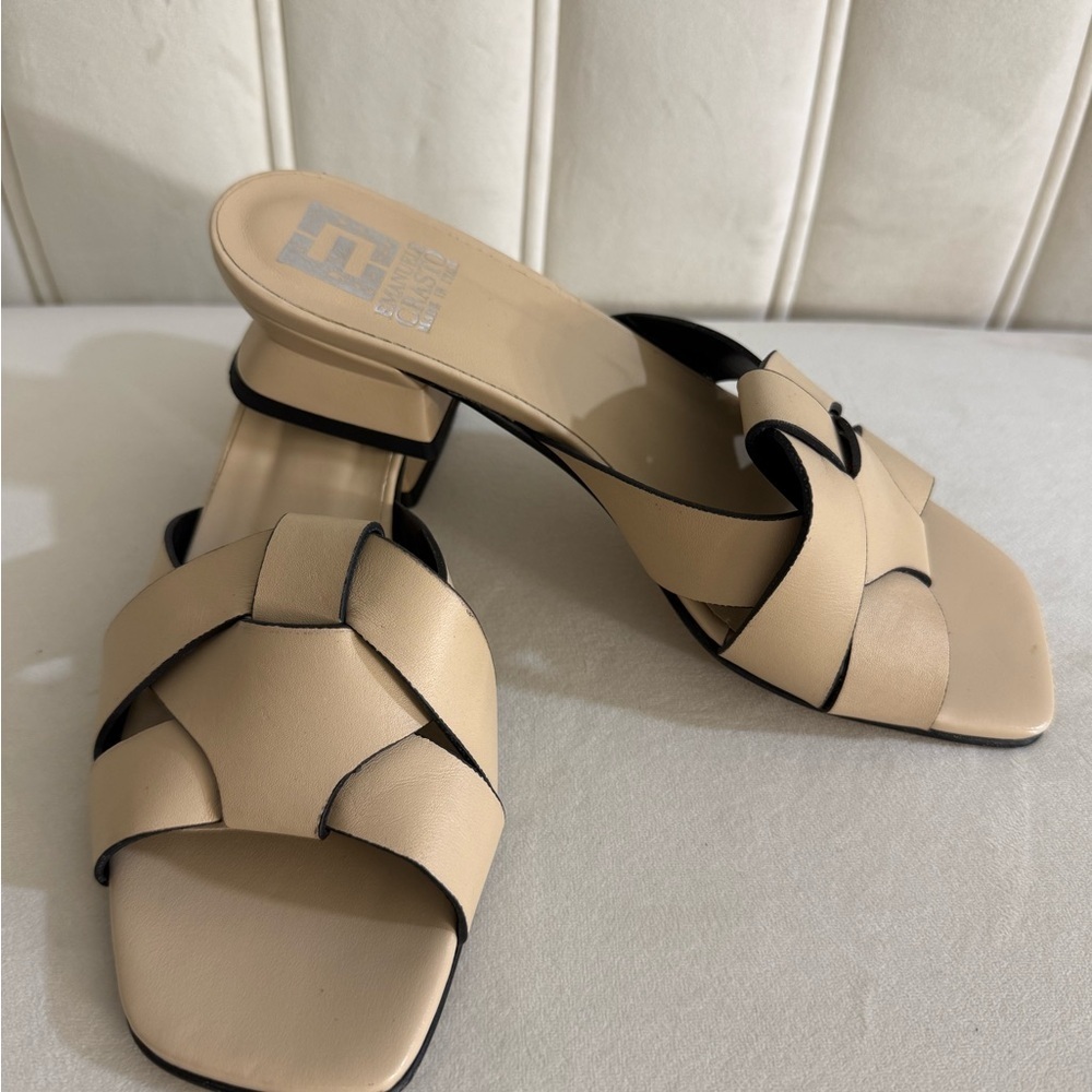 Emanuele Crasto Size 38 Leather Slides